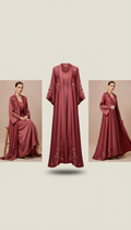 Silk abaya in Majlis Rose