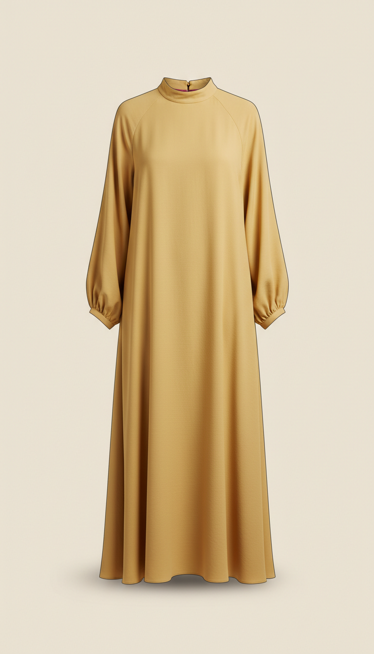 Crepe dress in Sunlit Gold